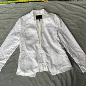 Banana Republic Linen Blazer Jacket Collarless White